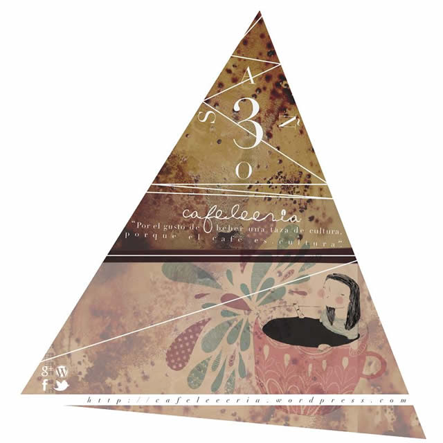 Flyer para el 3er. Aniversario de Cafeleería por @sincartas + @oliverse
